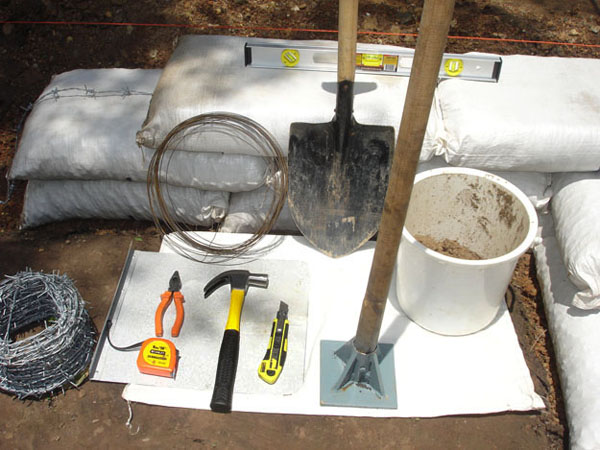 These are the earthbag building tools I use.