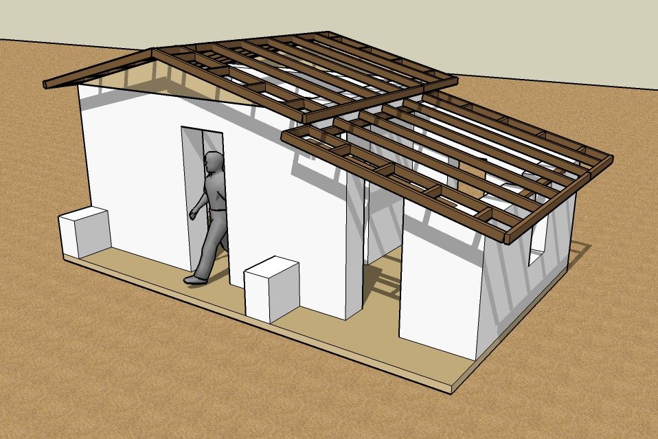 Transitional Kay design showing buttresses that will become part of future walls.