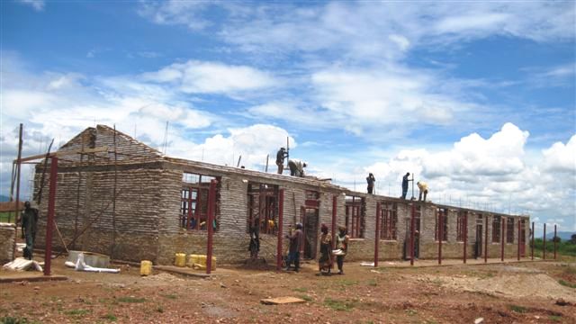Burundi earthbag school nearly complete