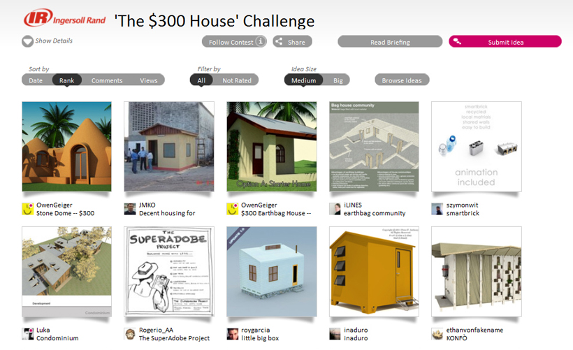 Four of the top seven house designs at 'The $300 House Open Design Challenge’ are currently earthbag houses.