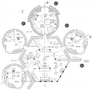 earth lodge with domes floorplan – Natural Building Blog