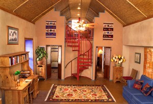 Inside Carolyn Roberts’ strawbale house in Arizona