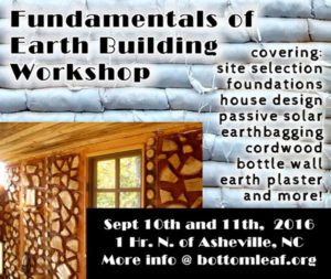Earth Building Workshop at Bottom Leaf Community