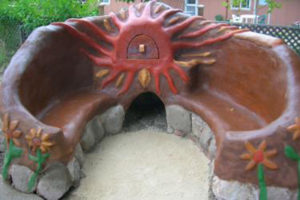 Cob oven and bench by Living Earth Structures.com