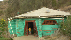 The superadobe (earthbag) community center at Comuna Tola Chica