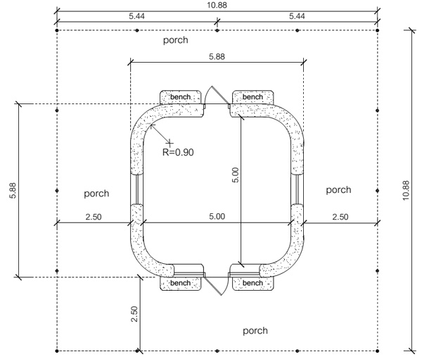 Floorplan of the Disaster Resistant Earthbag Home