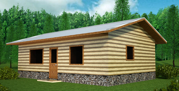 Free Economizer house design shown with optional log siding.