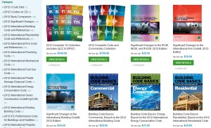ICC building code literature – a sampling of their 173 products