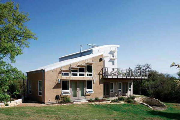 Two story eco house in northwest Arkansas.