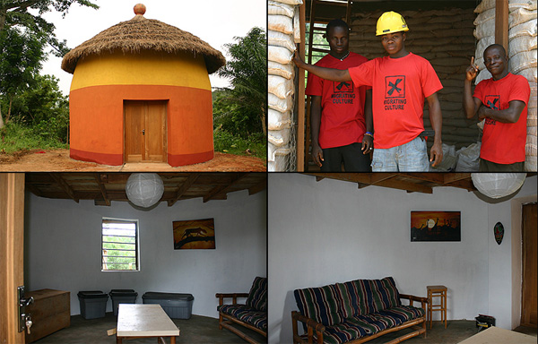 Earthbag houses in Ghana