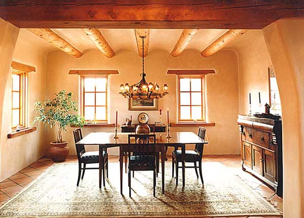 Southwest style home with plaster cove ceiling