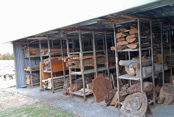 Timber drying shed – one example of many possible outdoor work areas