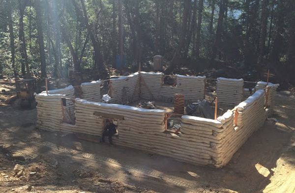 United Earth Builders is finishing an earthbag house for the Yurok Indians in Northern California