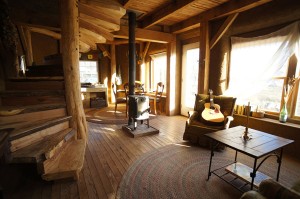 Spiral staircase at Ziggy and April's new house at Dancing Rabbit Ecovillage