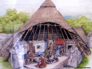 Cutaway view of ancient shelter