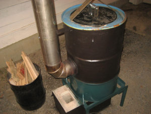 Licker-Tee-Split Rocket Stove Barrel Canner