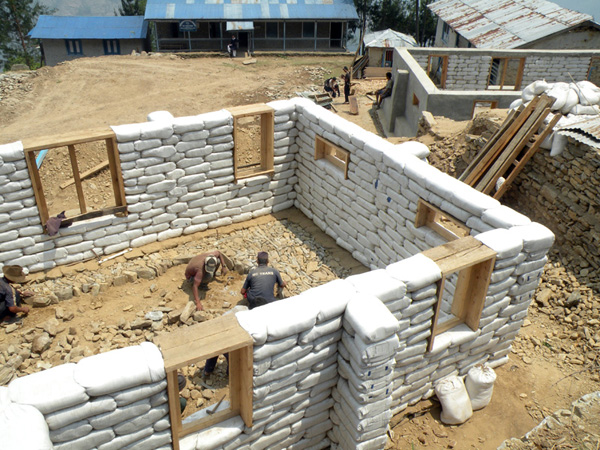 Basa earthbag secondary school had no damage from the 2015 earthquake