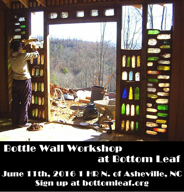Bottle wall workshop at Bottom Leaf Intentional Community