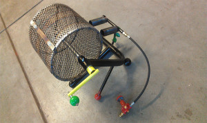 Add a bicycle to this chili roaster to create a pedal powered machine