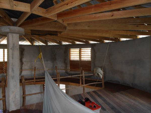 Earthbag sea front roundhouse for sale in Belize