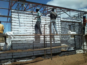 Steel framed earthbag buildings in Tanzania