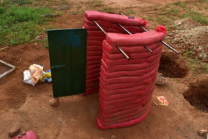 Hyperadobe earthbag toilet under construction