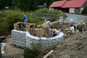 Earthbag rootcellar at Ecovillage Ithaca