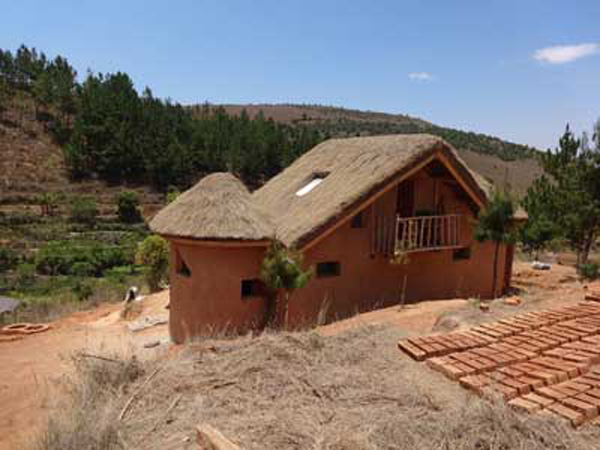 An example of eco-construction at Ecovillage Madagascar