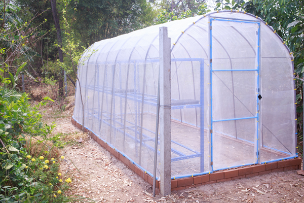 Our 8’x20’mesh hoop house is already in use