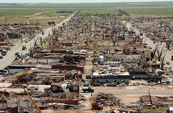 Greensburg, KS May 16, 2007 twelve days after it was hit by an F5 tornado.