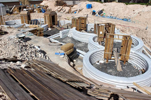 Open Arms domes is a SuperShip (Superadobe/Earthship hybrid) residential home being constructed in central Las Vegas