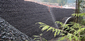 Massive earthbag retaining walls like this are quite common