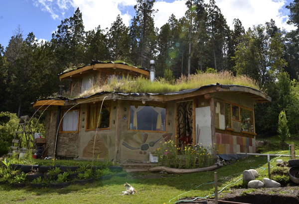 Sustainable home built with natural materials.