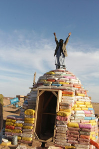 Nomad Foundation earthbag domes in Niger