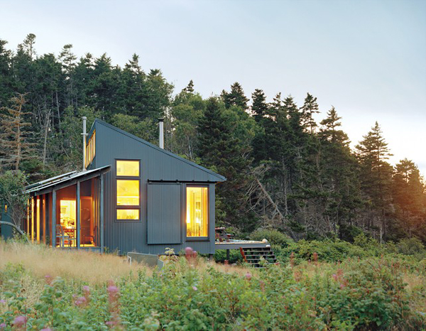 Tiny off-grid cabin on a coastal island in Maine