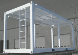 You can buy just the frame of a shipping container and finish it however you want.