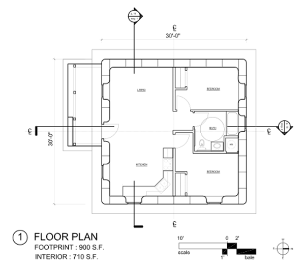 Free open source strawbale floorplan