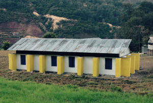 Steel framed school in Phulping, Nepal retrofitted with earthbags.