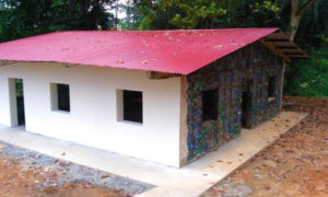 This home is part of a plastic bottle village in Panama.