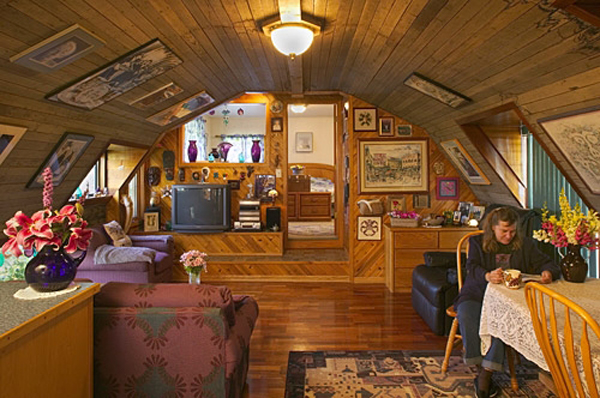 office inside quonset steel building