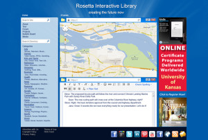 Dual frames showing Google Maps above and chat application below.