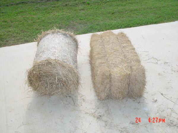 More and more farmers are switching to small round bales. Consider rebaling them into rectangular bales for strawbale construction.