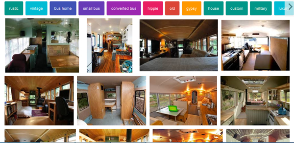 An online image search for Schoolie Interiors (converted school buses) turned up the following results.