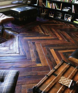 Rustic and beautiful pallet wood floors are dirt cheap.