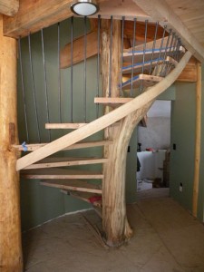 The spiral staircase is a wonderful example of building in the round.