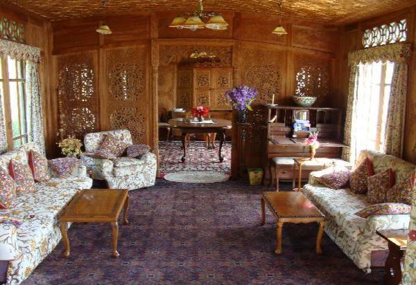 Interior of Srinagar houseboats