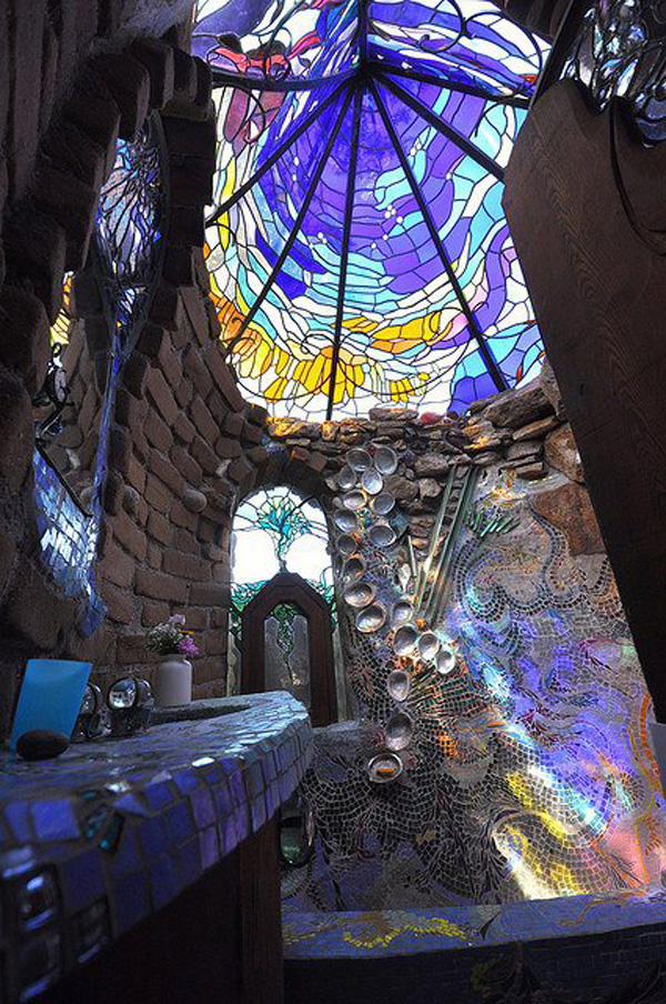Stained glass bathroom dome