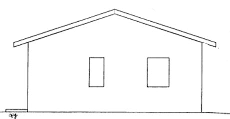 East Elevation with Optional Gabled Roof Addition