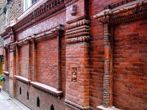 Decorative brickwork in Thamel Kathmandu, Nepal