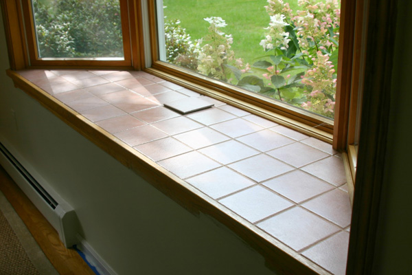 Tile on bay window